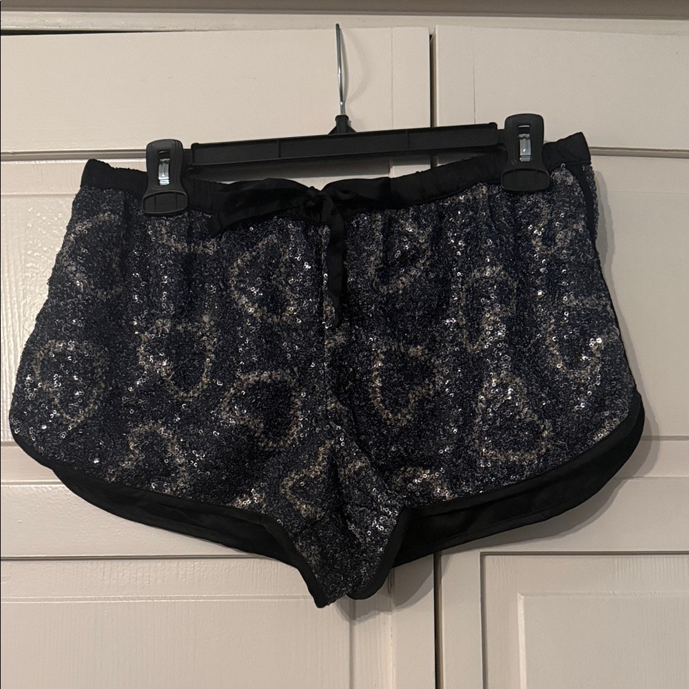 Victoria's Secret Black Sequin Pajama Shorts